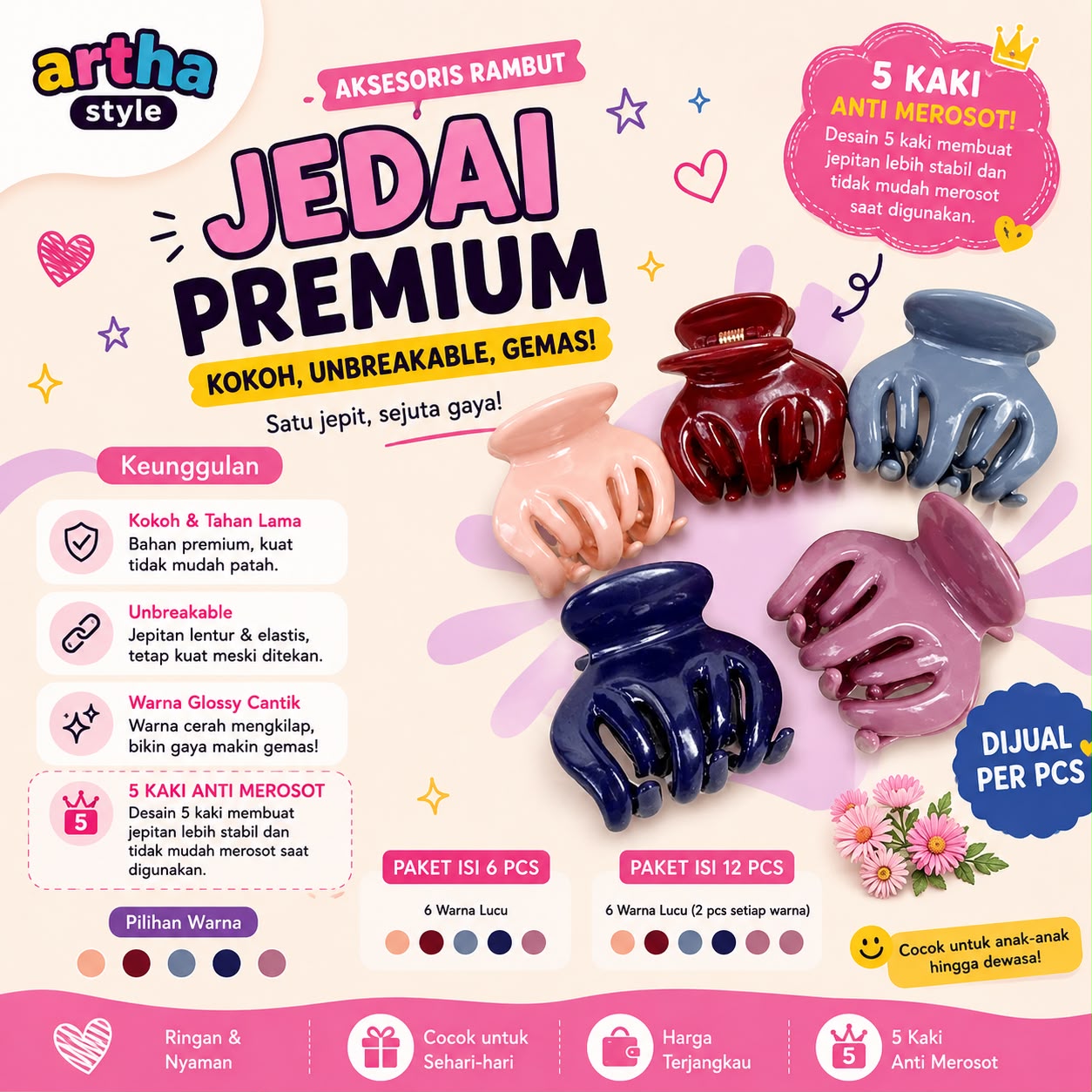 Jedai Import Anti Banting Satuan 5 cm - Artha Style